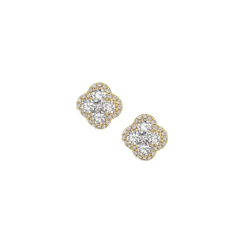 Diamond Precious Pastel Clover Stud Earrings