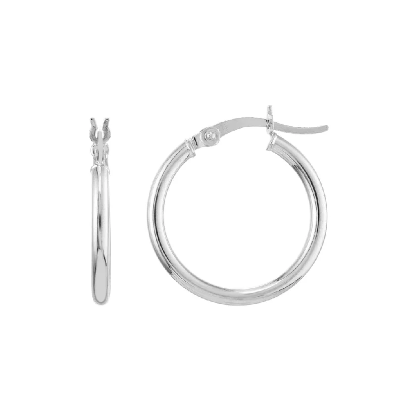 10K White Gold 20mm Hoop Earrings