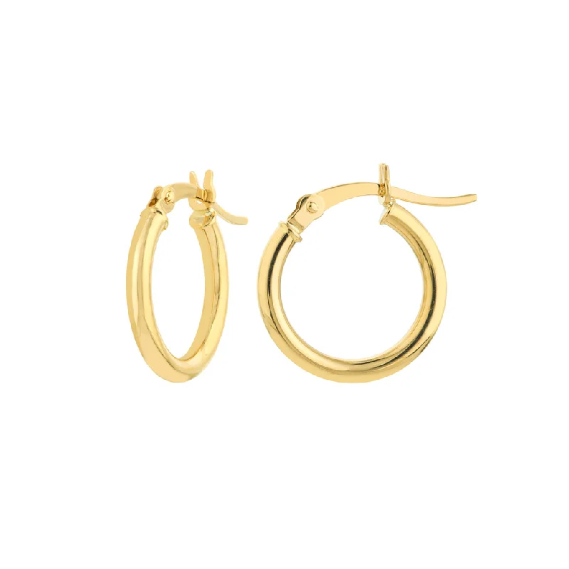 10K Yellow Gold 15mm Hoop Earrings