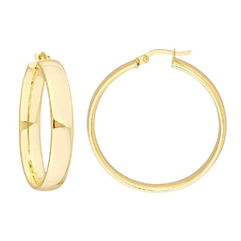 10K Yellow Gold 30mm Medium Hoop Earrings