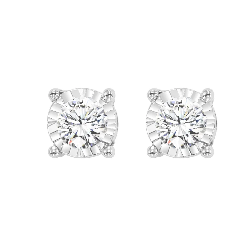 14K True Reflection Diamond Stud Earrings