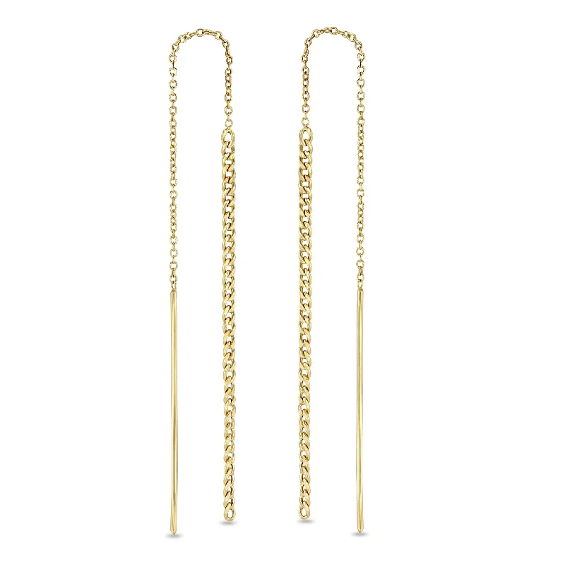 14k Gold XS Curb Chain Drop Threaders