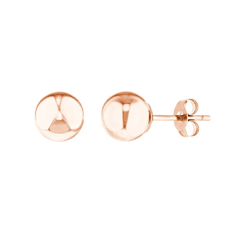 14K Rose Gold 7mm Ball Earrings