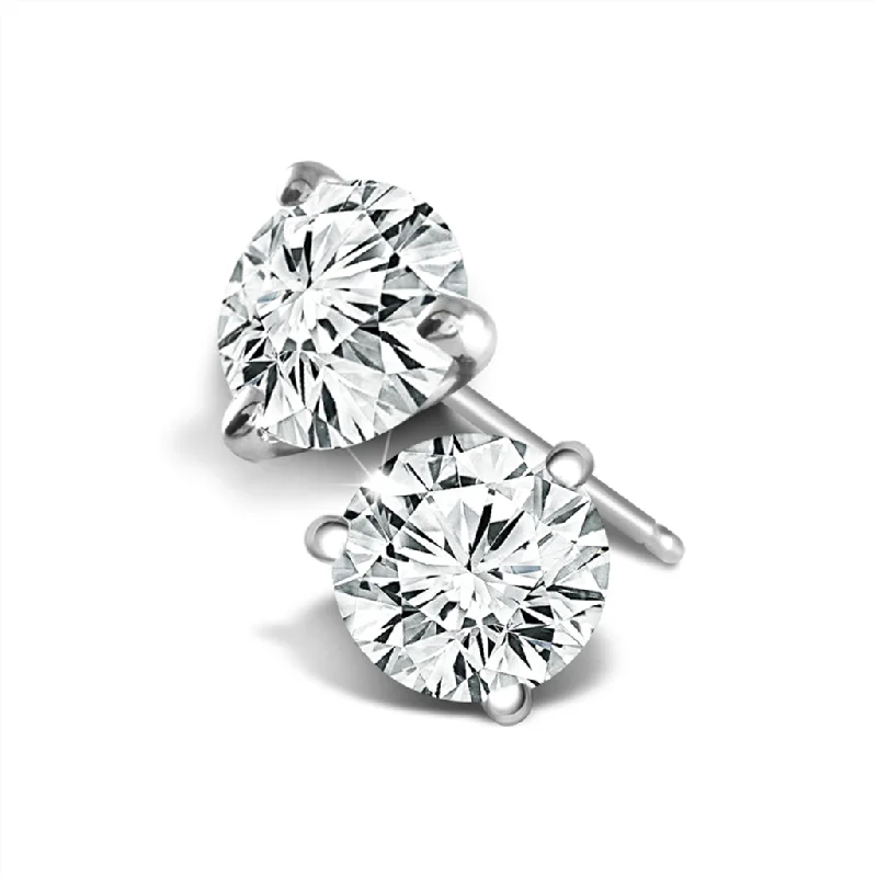 14K White Gold 0.10 CTW Diamond Stud Earrings