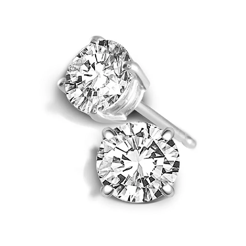 14K White Gold 0.15 CTW Diamond Stud Earrings