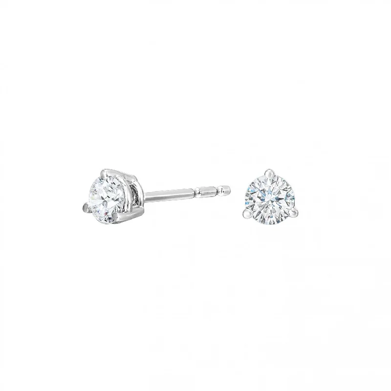 14K White Gold 0.33cttw Diamond Stud Earrings with Martini Prongs