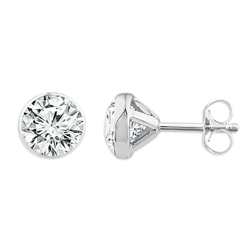 14K White Gold 0.50 CTW Round Lab Grown Diamonds Stud Earrings