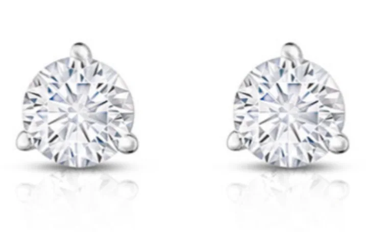 14K White Gold 1.51cttw SI FG RBC Diamond Stud Earrings