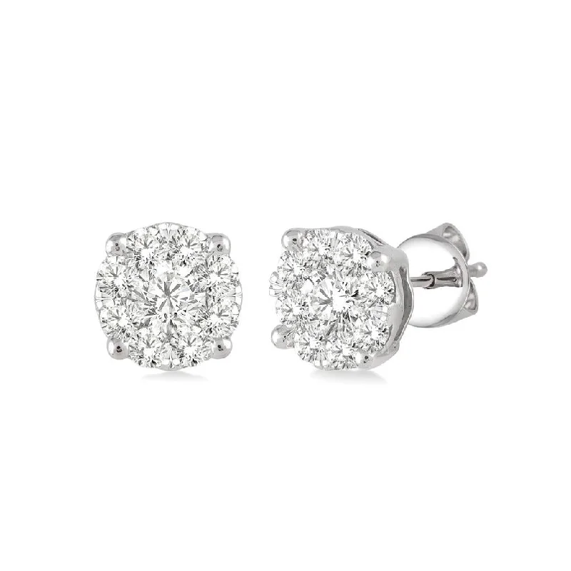 14K White Gold ‘Lovebright’ Diamond Cluster Earrings