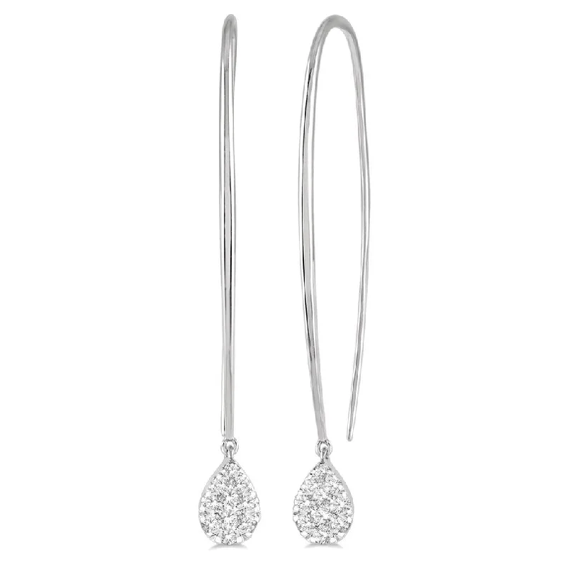 14K White Gold ‘Lovebright’ Pear Shape Diamond Earrings