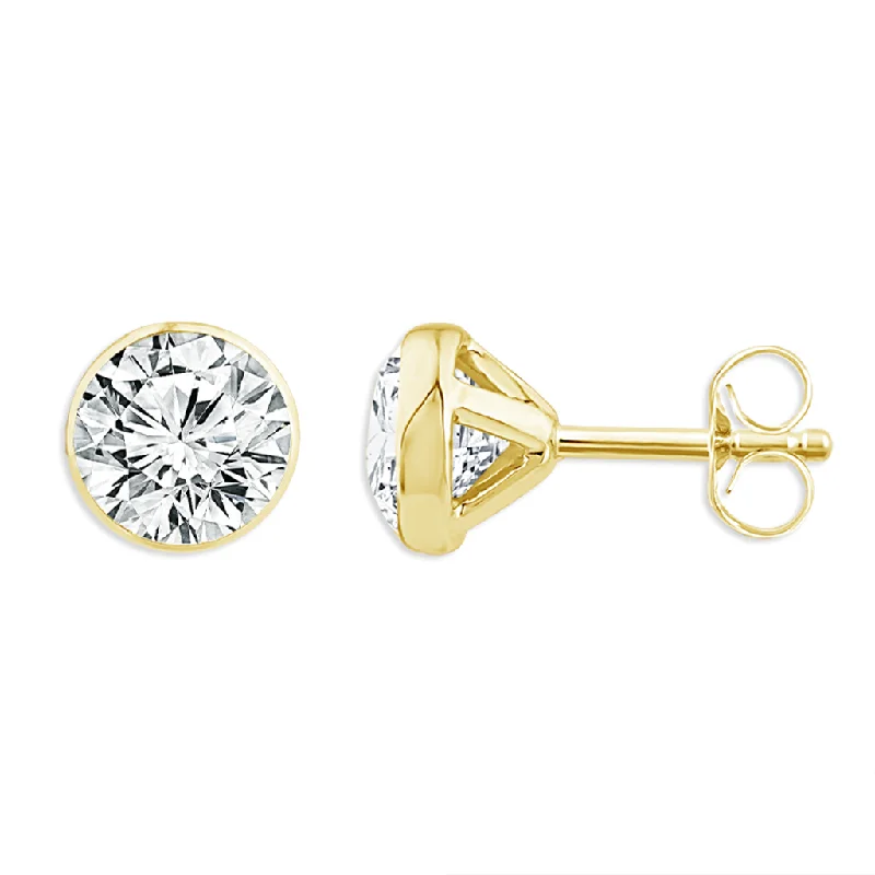 14K Yellow Gold 1.00 CTW Round Lab Grown Diamonds Stud Earrings