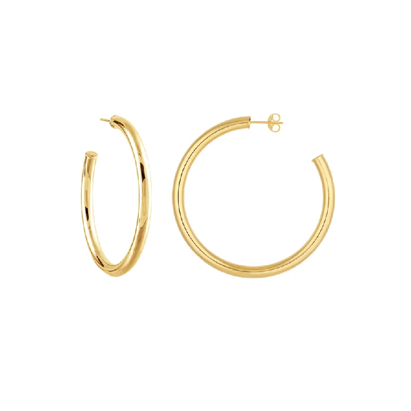 14K Yellow Gold 50mm Large Open Hoop Earrings