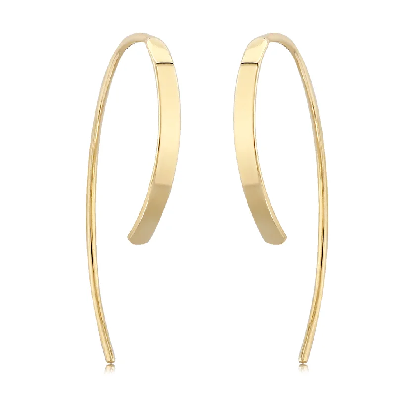 14K Yellow Gold Flat Sweep Earrings