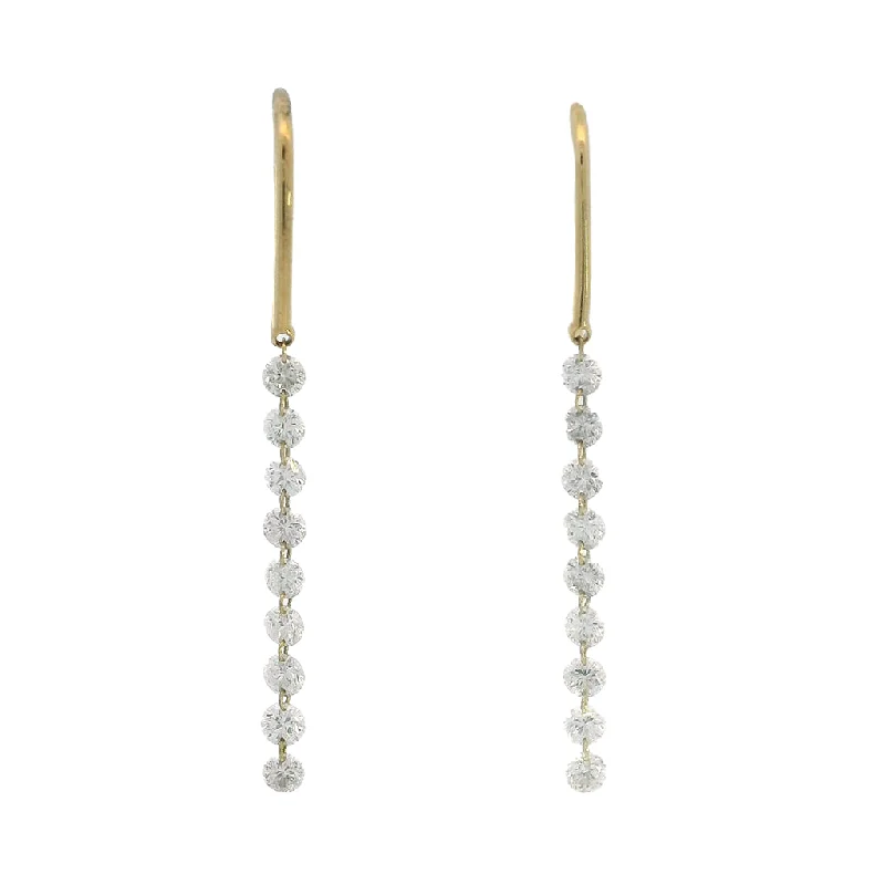 14K Yellow Gold 'Naked Diamonds' Drop Natural Diamonds Earrings