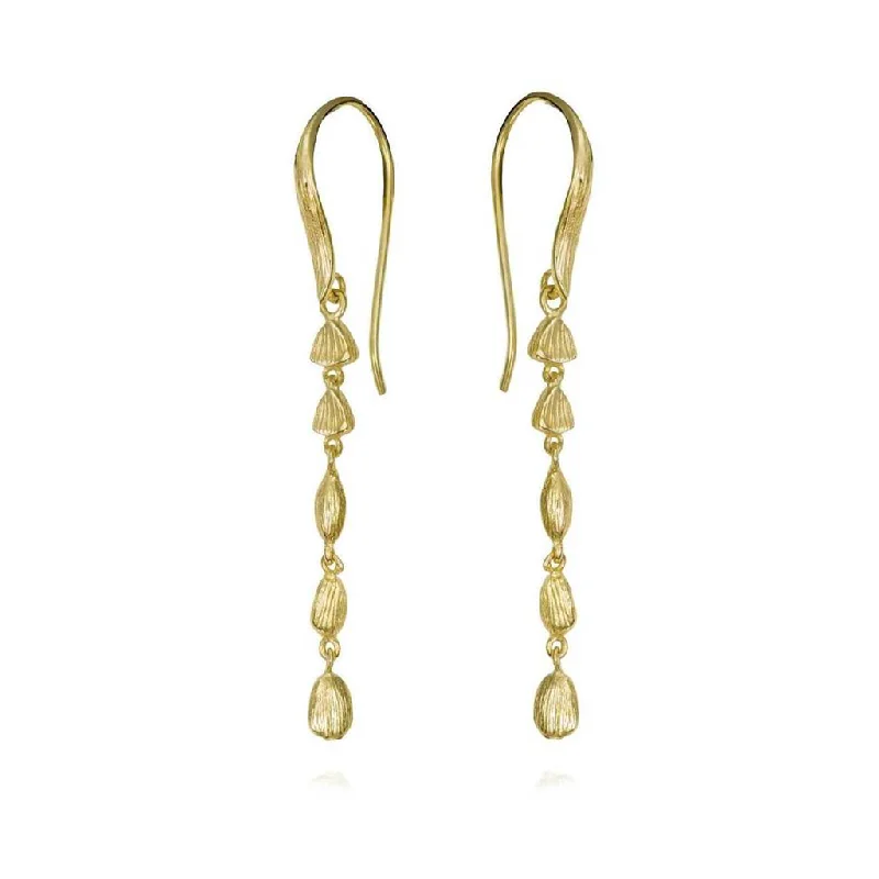 18K Yellow Gold Vermeil Nugget Dangle Earrings