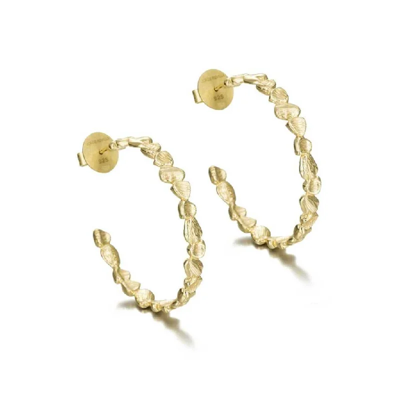 18K Yellow Gold Vermeil Nugget Hoop Earrings