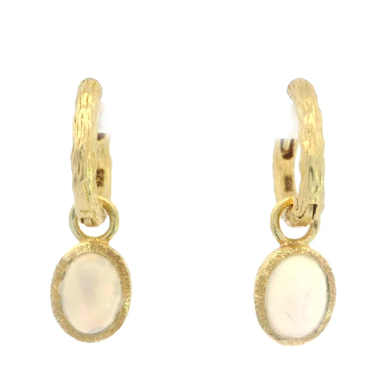 18K Yellow Gold Vermeil Opal Dangle Earrings