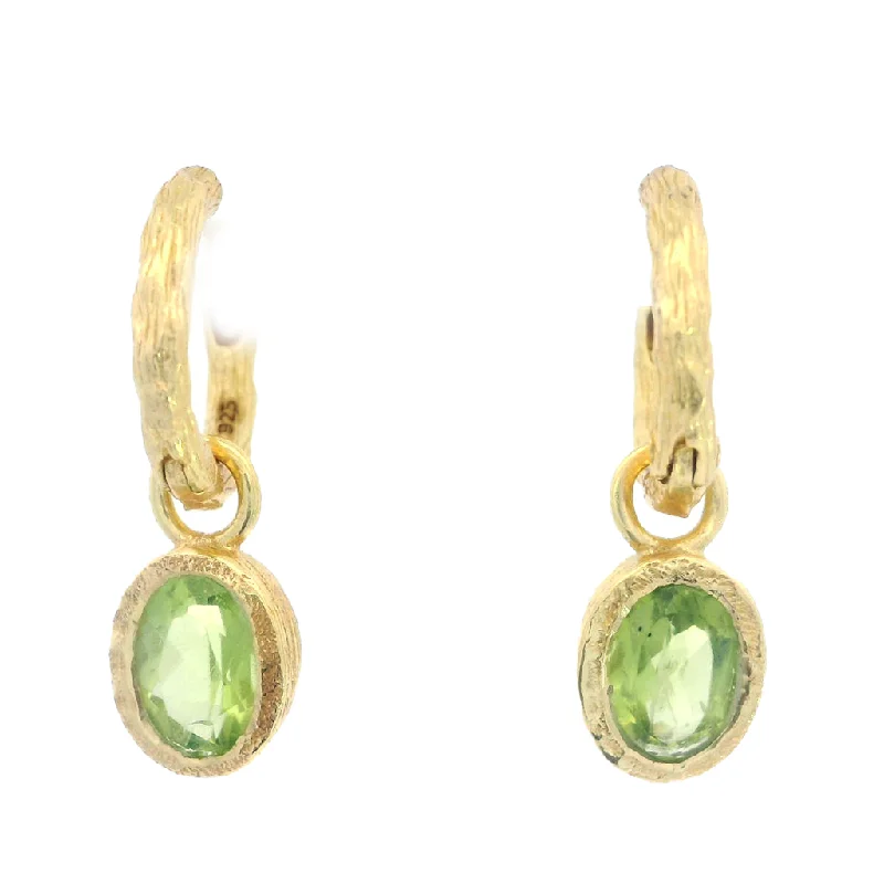 18K Yellow Gold Vermeil Peridot Dangle Earrings