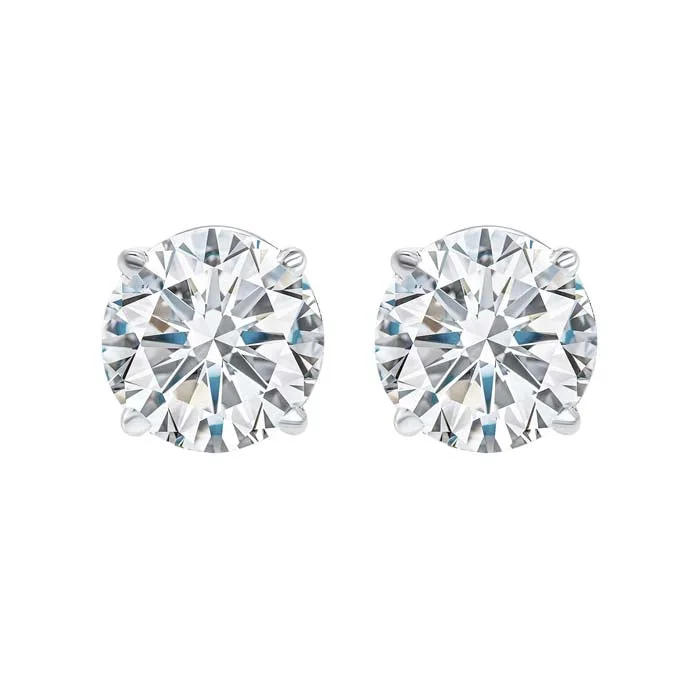 Mountz Collection 1.0CTW Round Diamond 4 Prong Stud Earrings in 14K White Gold