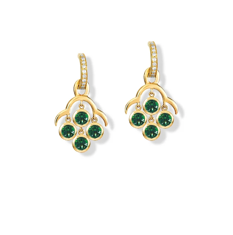 Acai Earring Drops Yellow Gold - Chrome Diopside