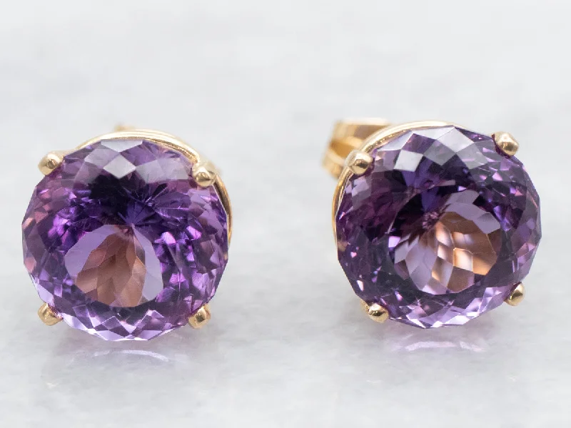 Amethyst Statement Stud Earrings