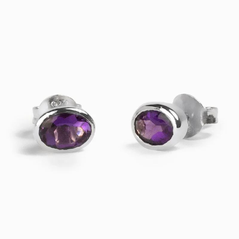 Amethyst Stud Earrings