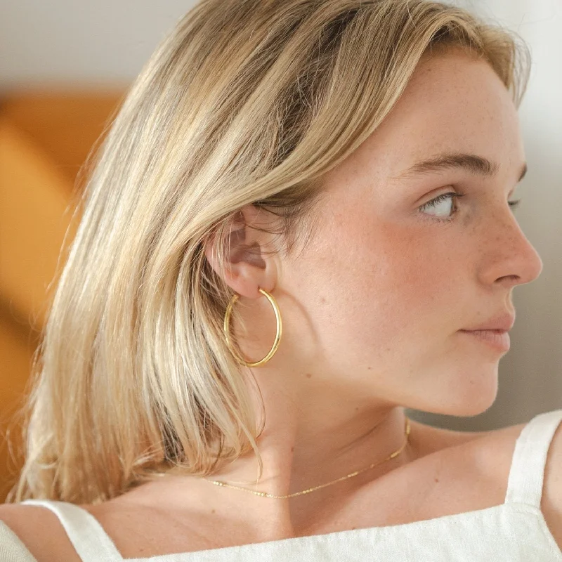 Amor Gold Hoop Post Earrings