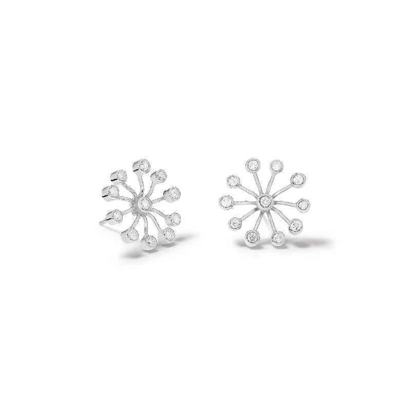 Astrantia Earrings 18ct White Gold - Diamond