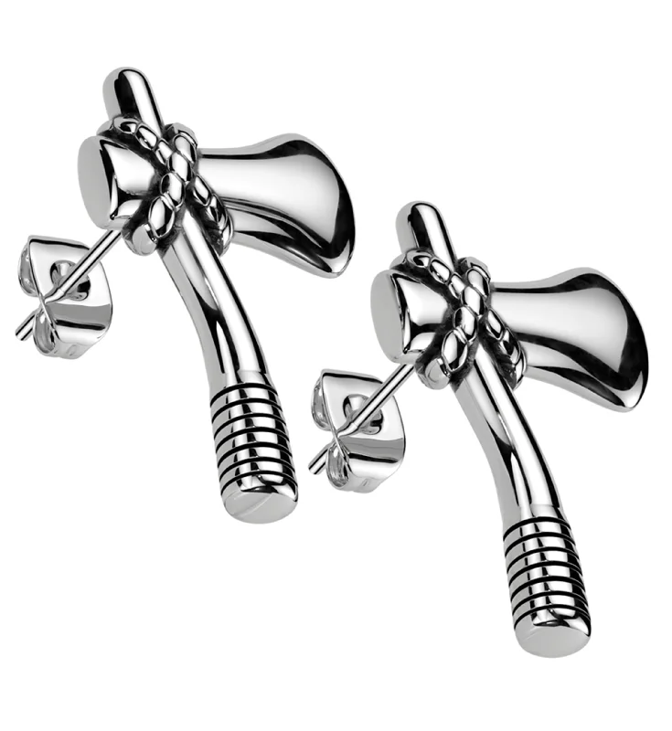 Axe Stainless Steel Stud Earrings