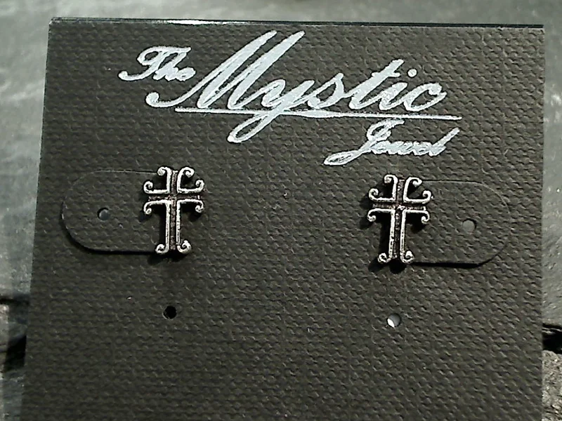 Sterling Silver Cross Stud Earrings