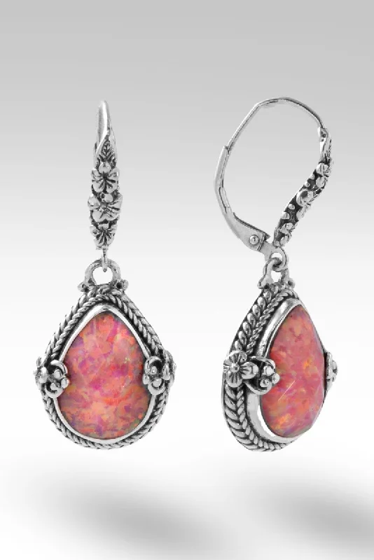 Bloom Happily Earrings™ in Salmon Pink Simulated Opal