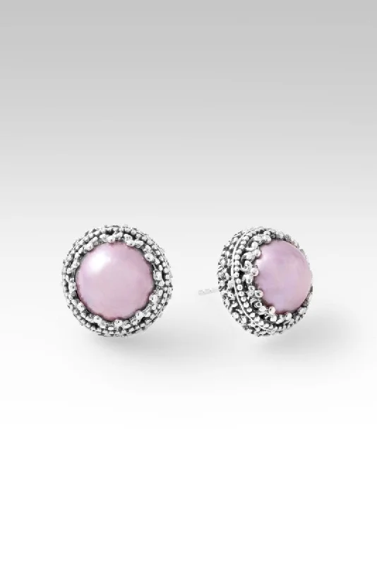 Bloom Where You are Planted Earrings™ in Pink Mabe Pearl