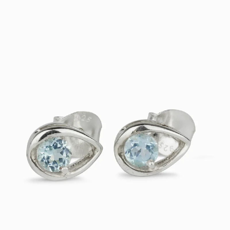 Blue Topaz Stud Earrings