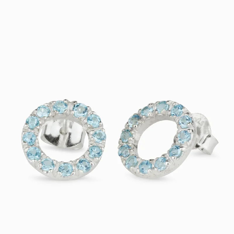 Blue Topaz Stud Earrings