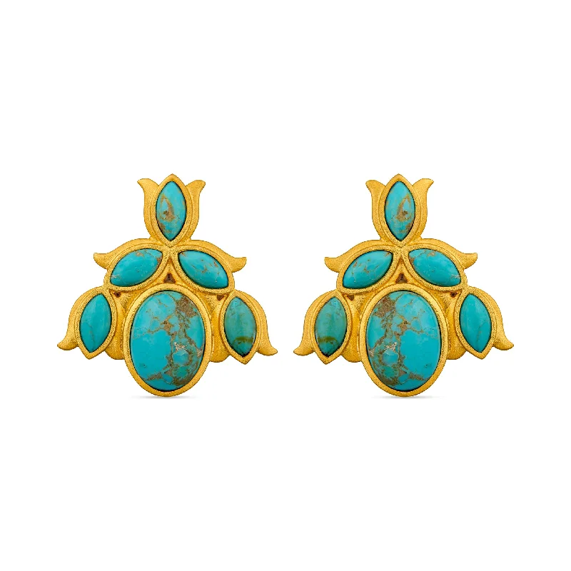 Bluebell Stud Earrings - Turquoise