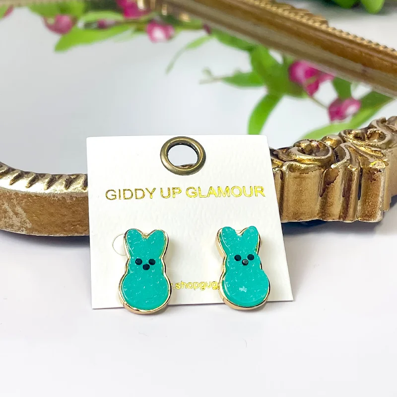 Bunny Stud Earrings in Green