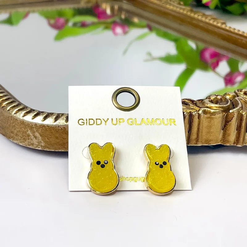 Bunny Stud Earrings in Yellow