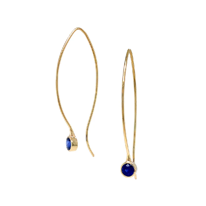 Ceylon Sapphire & Yellow Gold Earrings - "Ceylon Comets"