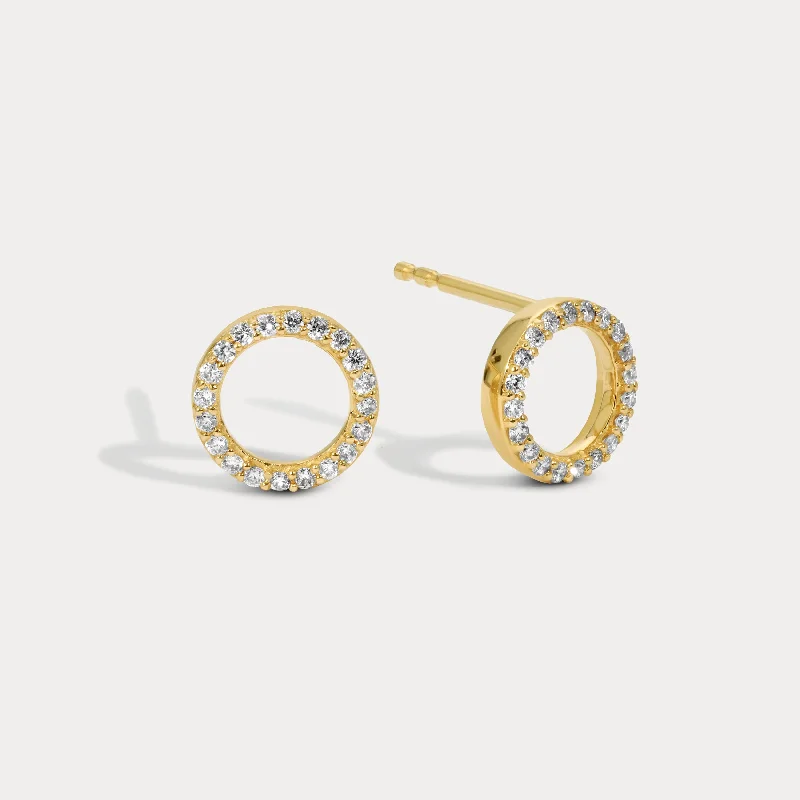 Circle Diamond Earrings