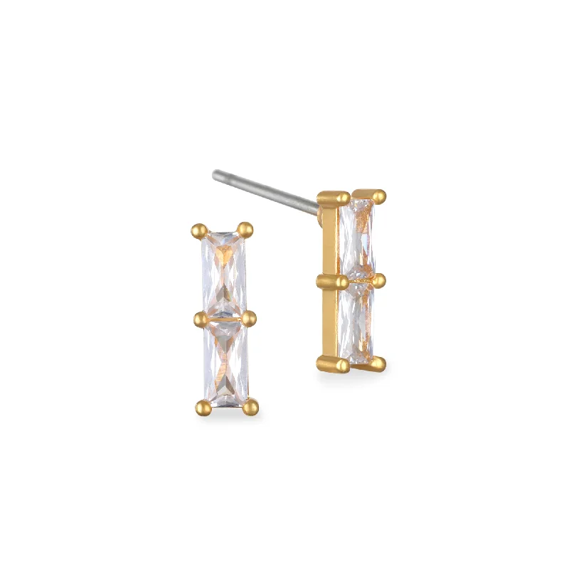 Claire Baguette Stud Earrings