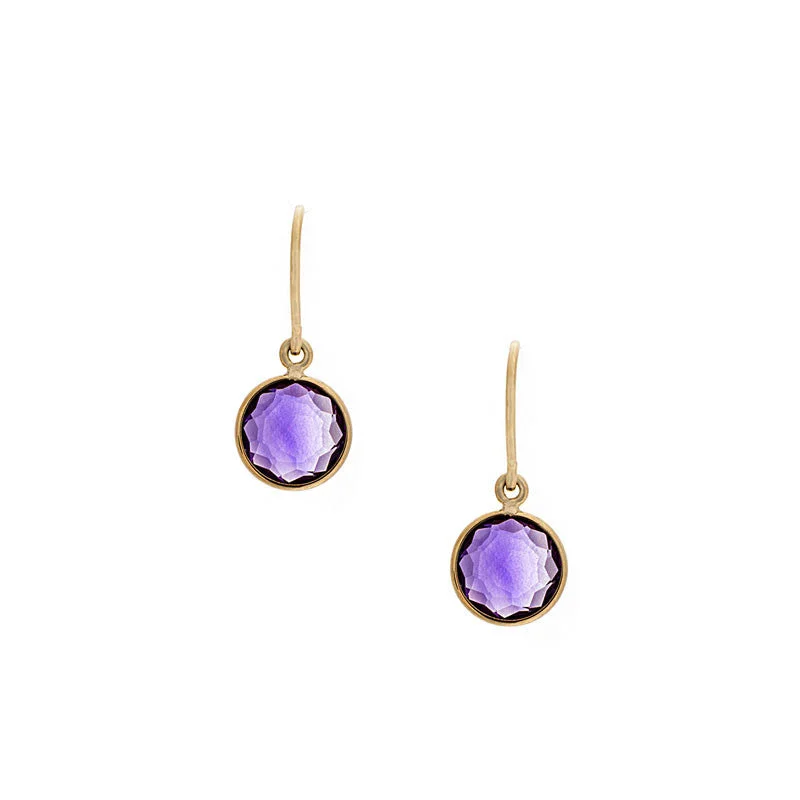 Como Collection 8mm Round Amethyst Earrings