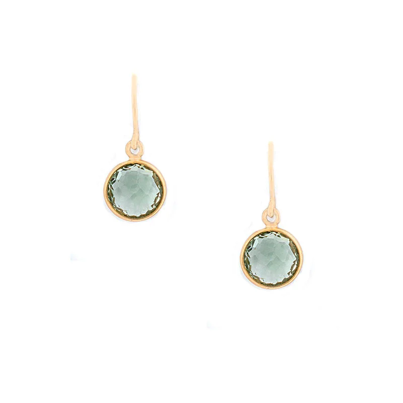 Como Collection 8mm Round Prasiolite Earrings