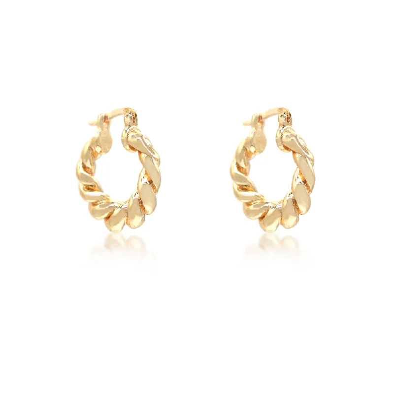 Crescent Twist Hoop Earring