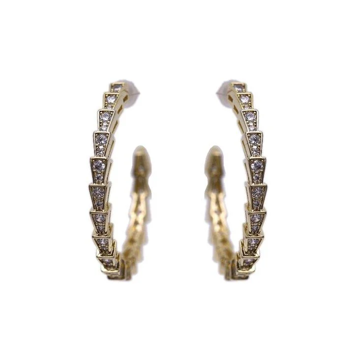 Gold Crystal Hoop Earrings