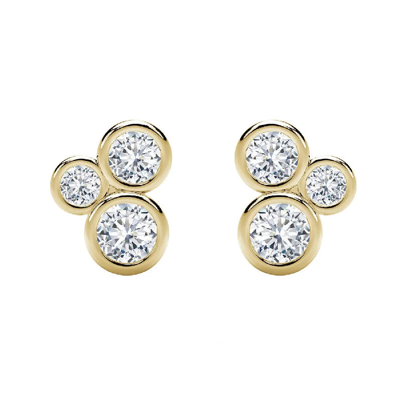 De Beers Forevermark 3 Diamond Bezel Stud Earrings (0.54ctw)