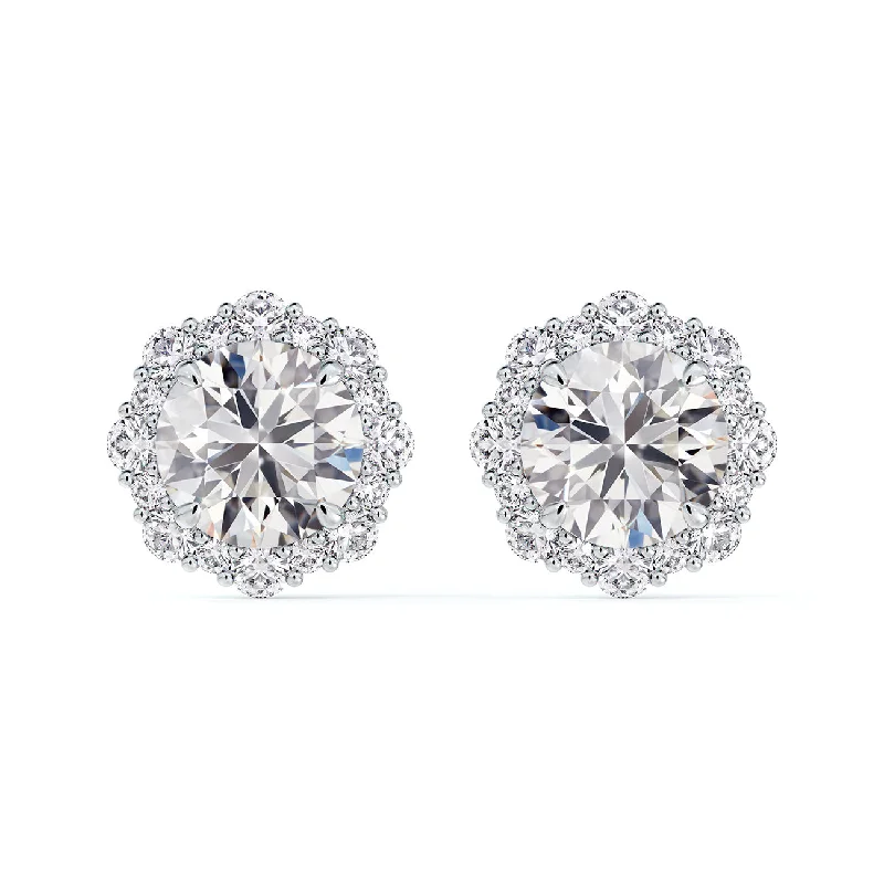 De Beers Forevermark Center of My Universe Floral Halo Diamond Stud Earrings (0.68ctw)