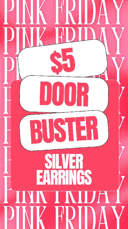 DOORBUSTER #1 SILVER EARRINGS