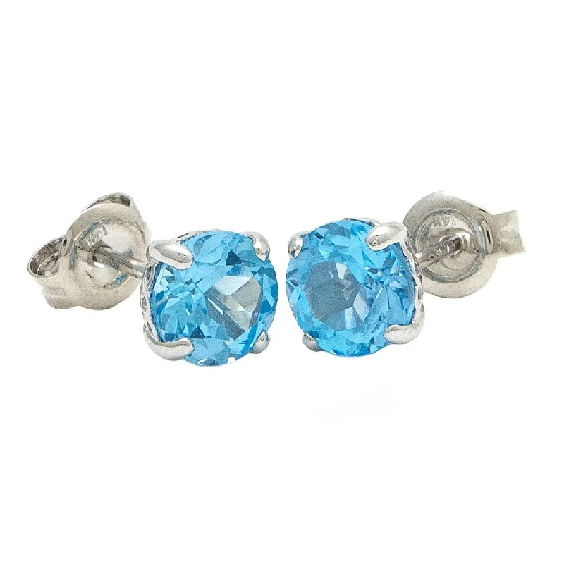 Blue Topaz Stud Earrings