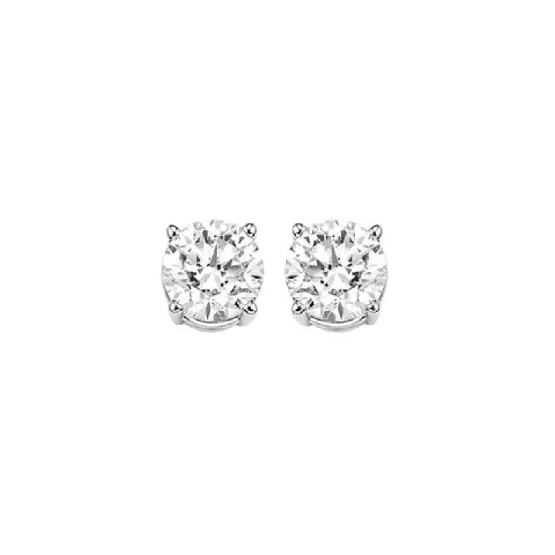 Estate 14K White Gold 0.25cttw I1 I-K Diamond Stud Earrings