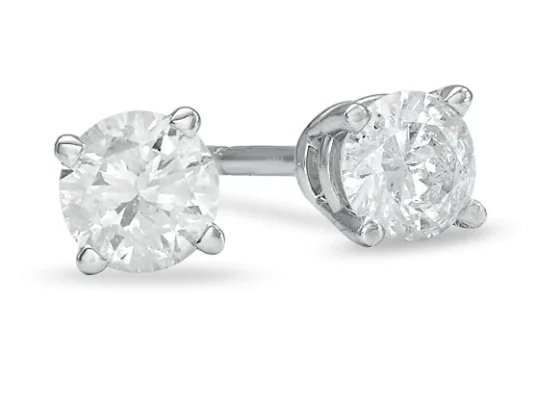 Estate 14K White Gold 0.38cttw I2 IJ Diamond Stud Earrings